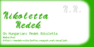 nikoletta medek business card